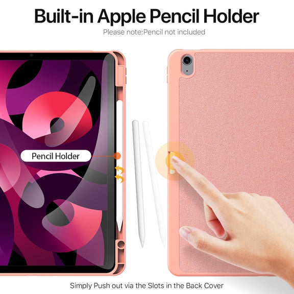 For iPad Air 13 2024 / 2025 DUX DUCIS Domo Series Cloth Texture Magnetic Leather Tablet Case(Pink)