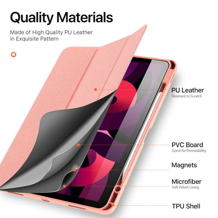 For iPad Air 13 2024 / 2025 DUX DUCIS Domo Series Cloth Texture Magnetic Leather Tablet Case(Pink)