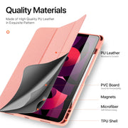 For iPad Air 13 2024 / 2025 DUX DUCIS Domo Series Cloth Texture Magnetic Leather Tablet Case(Pink)