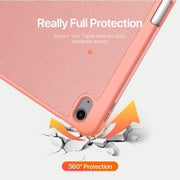 For iPad Air 13 2024 / 2025 DUX DUCIS Domo Series Cloth Texture Magnetic Leather Tablet Case(Pink)