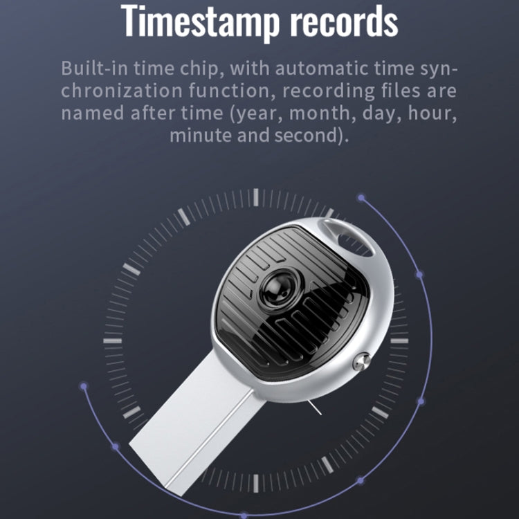 JNN S13 Zinc Alloy U-disk Voice Recorder, Memory:16GB(Silver)
