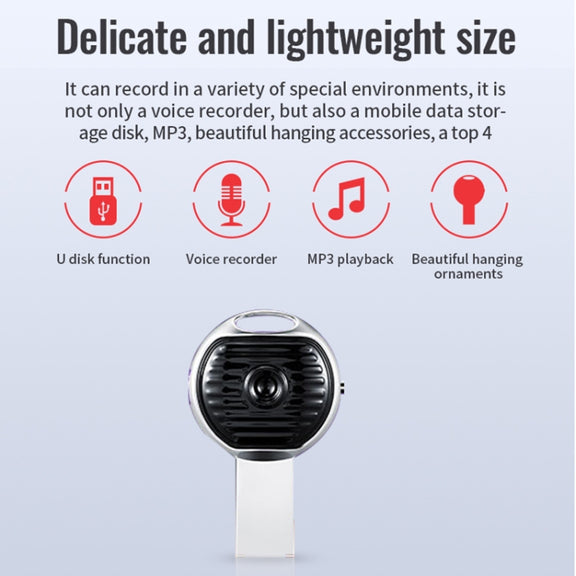 JNN S13 Zinc Alloy U-disk Voice Recorder, Memory:16GB(Silver)