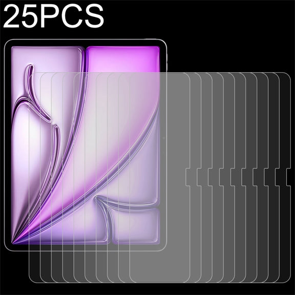 For iPad Air 13 2025 / 2024 25pcs 0.26mm 9H 2.5D Explosion-proof Tempered Glass Film