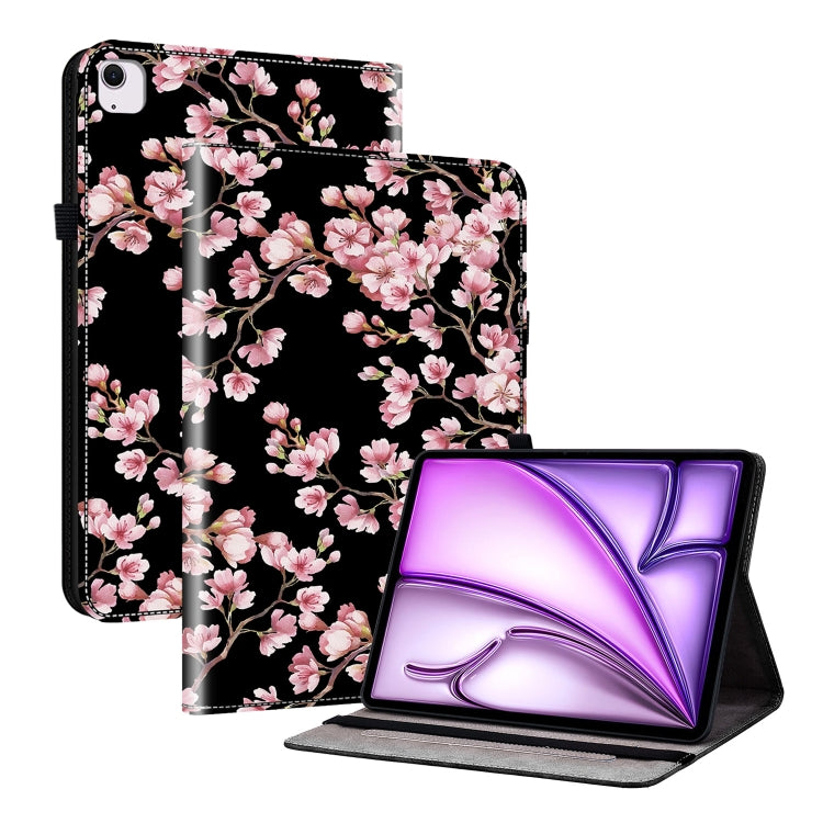 For iPad Air 13 2025 / 2024 Crystal Texture Painted Leather Smart Tablet Case(Plum Bossom)