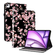 For iPad Air 13 2025 / 2024 Crystal Texture Painted Leather Smart Tablet Case(Plum Bossom)