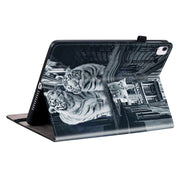 For iPad Air 11 2024 Crystal Texture Painted Leather Smart Tablet Case(Cat Reflection Tiger)