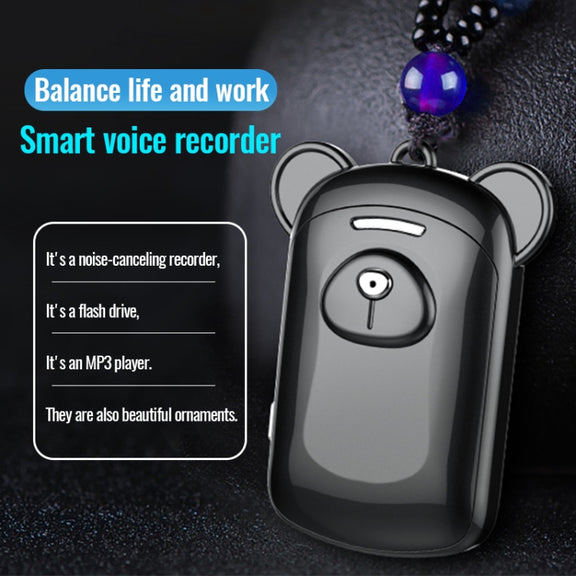 JNN Q6 Bear Smart Noise Cancelling Voice Recorder, Memory:4GB(Black)