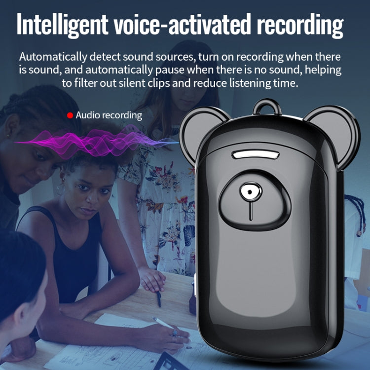 JNN Q6 Bear Smart Noise Cancelling Voice Recorder, Memory:4GB(Black)