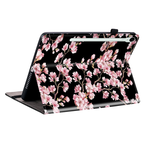 For Samsung Galaxy Tab S9 / S9 FE Crystal Texture Painted Leather Tablet Case(Plum Bossom)