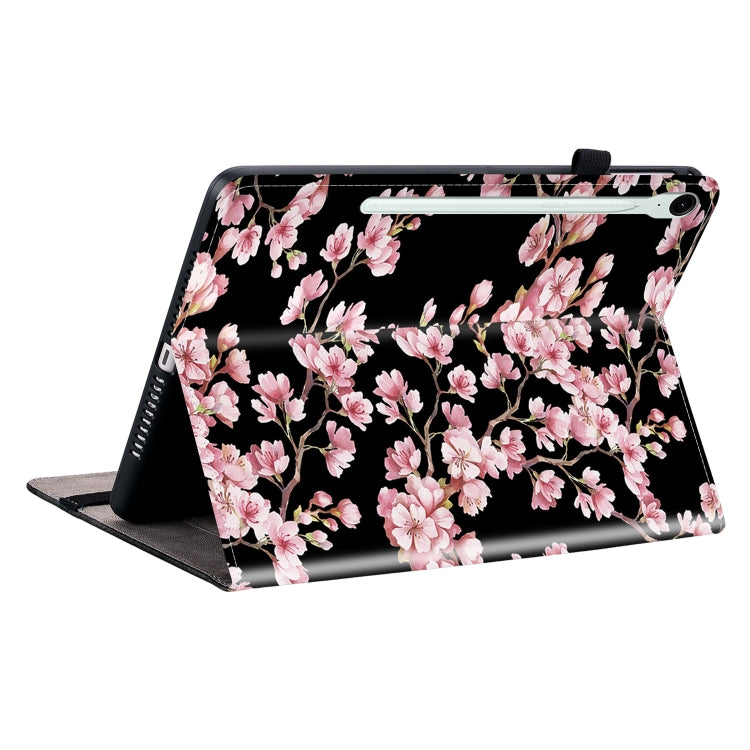 For Samsung Galaxy Tab S9 / S9 FE Crystal Texture Painted Leather Tablet Case(Plum Bossom)
