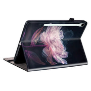 For Samsung Galaxy Tab S9 / S9 FE Crystal Texture Painted Leather Tablet Case(Purple Peony)