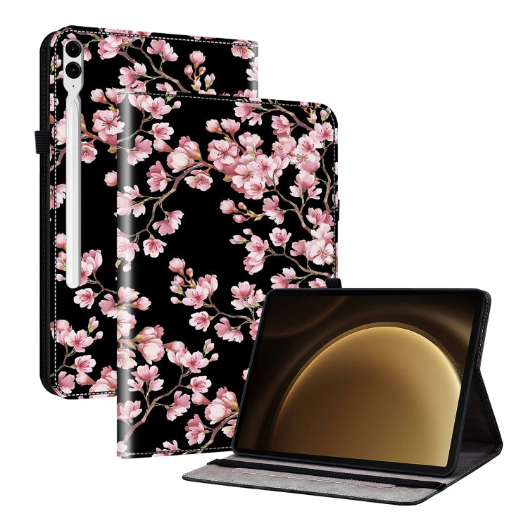 For Samsung Galaxy Tab S9+ / S9 FE+ Crystal Texture Painted Leather Tablet Case(Plum Bossom)