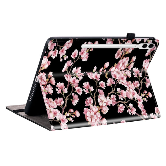 For Samsung Galaxy Tab S9+ / S9 FE+ Crystal Texture Painted Leather Tablet Case(Plum Bossom)