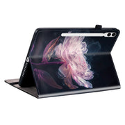 For Samsung Galaxy Tab S9+ / S9 FE+ Crystal Texture Painted Leather Tablet Case(Purple Peony)