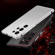 For Samsung Galaxy S24 Ultra 5G Aurora Series Lens Protector + Metal Frame Phone Case(Black Silver)
