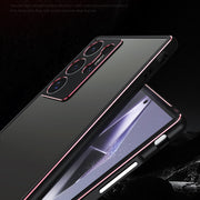 For Samsung Galaxy S24 Ultra 5G Aurora Series Lens Protector + Metal Frame Phone Case(Black Silver)