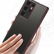 For Samsung Galaxy S24 Ultra 5G Aurora Series Lens Protector + Metal Frame Phone Case(Black Silver)
