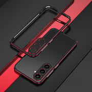 For Samsung Galaxy S24 5G Aurora Series Lens Protector + Metal Frame Phone Case(Black Red)