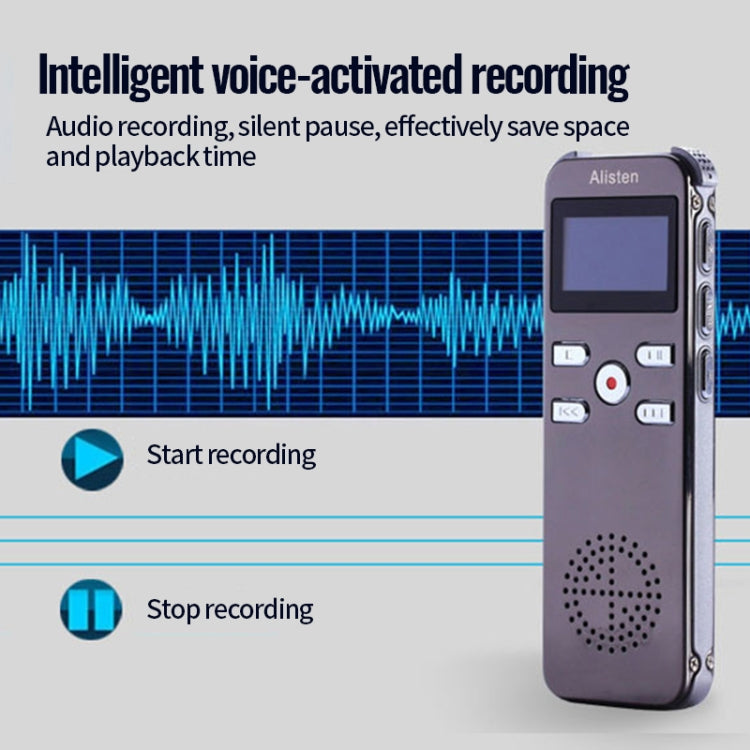 JNN X26 Mini Portable Voice Recorder with OLED Screen, Memory:8GB(Metal Gray)