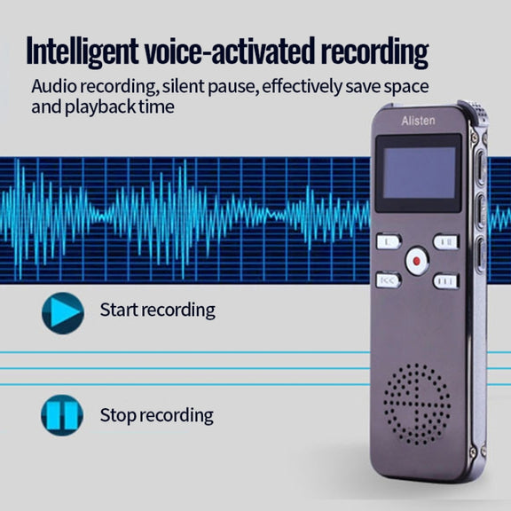 JNN X26 Mini Portable Voice Recorder with OLED Screen, Memory:8GB(Metal Gray)