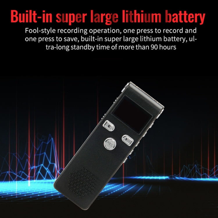 JNN X18 Mini Smart HD Noise Cancelling Voice Recorder, Memory:8GB(Black)