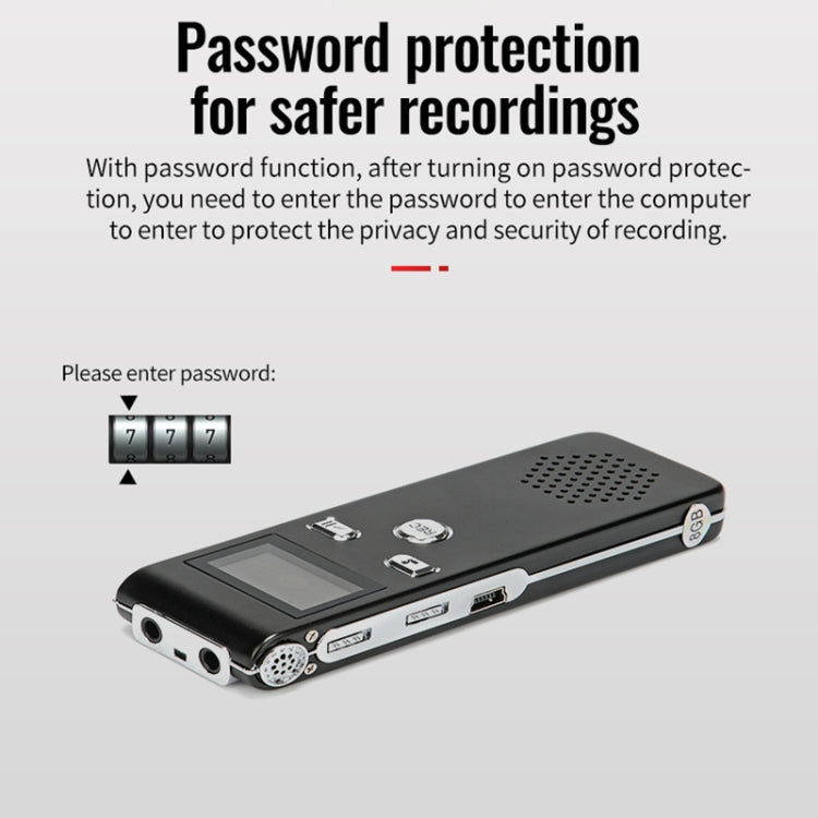 JNN X18 Mini Smart HD Noise Cancelling Voice Recorder, Memory:8GB(Black)