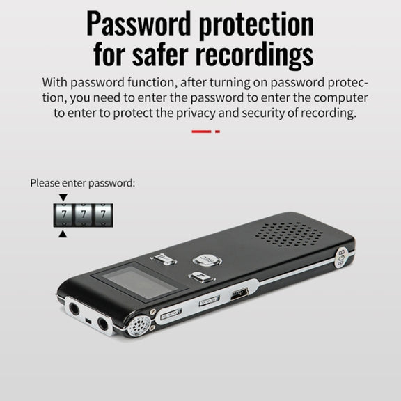 JNN X18 Mini Smart HD Noise Cancelling Voice Recorder, Memory:8GB(Black)