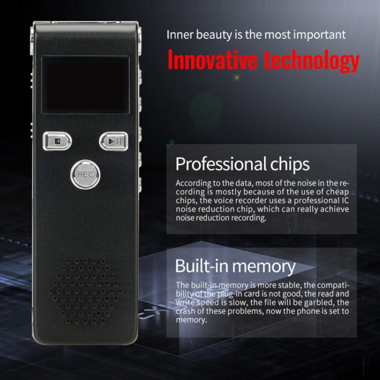 JNN X18 Mini Smart HD Noise Cancelling Voice Recorder, Memory:8GB(Black)