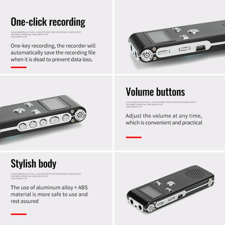 JNN X18 Mini Smart HD Noise Cancelling Voice Recorder, Memory:8GB(Black)