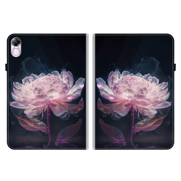 For Honor Pad X8 Pro / X9 2023 Crystal Texture Painted Leather Tablet Case(Purple Peony)