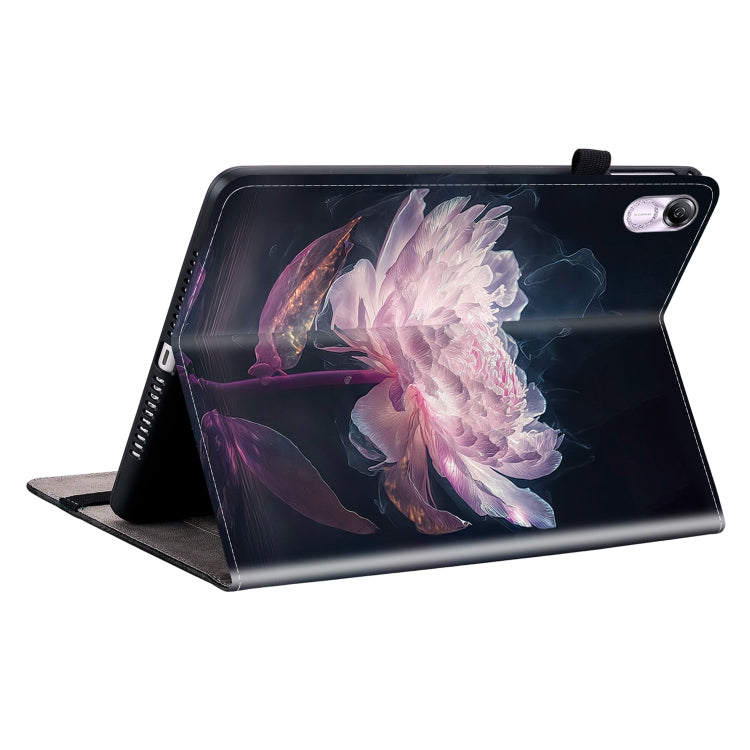For Honor Pad X8 Pro / X9 2023 Crystal Texture Painted Leather Tablet Case(Purple Peony)