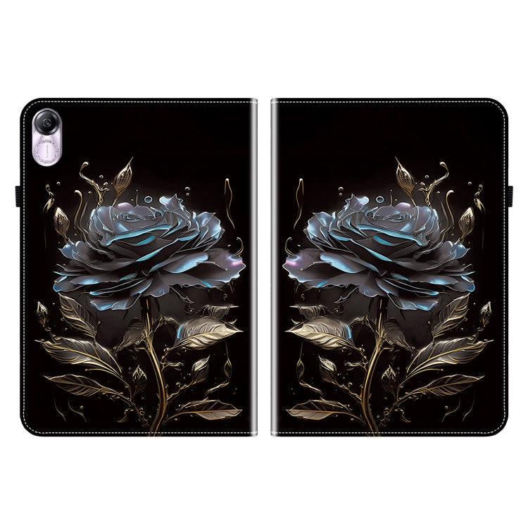 For Honor Pad X8 Pro / X9 2023 Crystal Texture Painted Leather Tablet Case(Black Rose)
