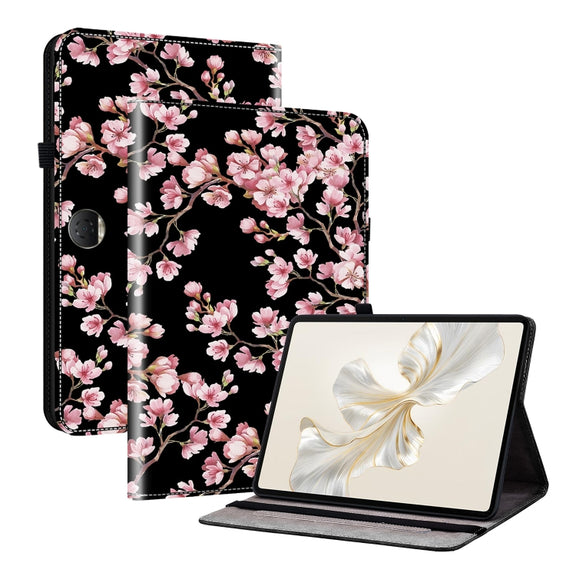For Honor Pad 9 12.1 Crystal Texture Painted Leather Tablet Case(Plum Bossom)