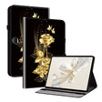 For Honor Pad 9 12.1 Crystal Texture Painted Leather Tablet Case(Gold Butterfly Rose) - Honor by PMC TechLife | Online Shopping South Africa | PMC TechLife | Buy Now Pay Later Mobicred