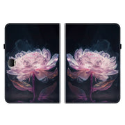 For Honor Pad 9 12.1 Crystal Texture Painted Leather Tablet Case(Purple Peony)
