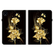 For Huawei MatePad Pro 11 2022 Crystal Texture Painted Leather Smart Tablet Case(Gold Butterfly Rose)