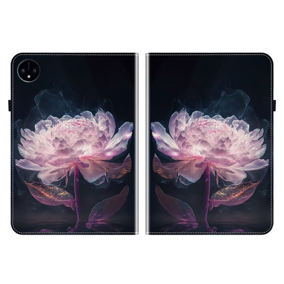 For Huawei MatePad Pro 11 2022 Crystal Texture Painted Leather Smart Tablet Case(Purple Peony)