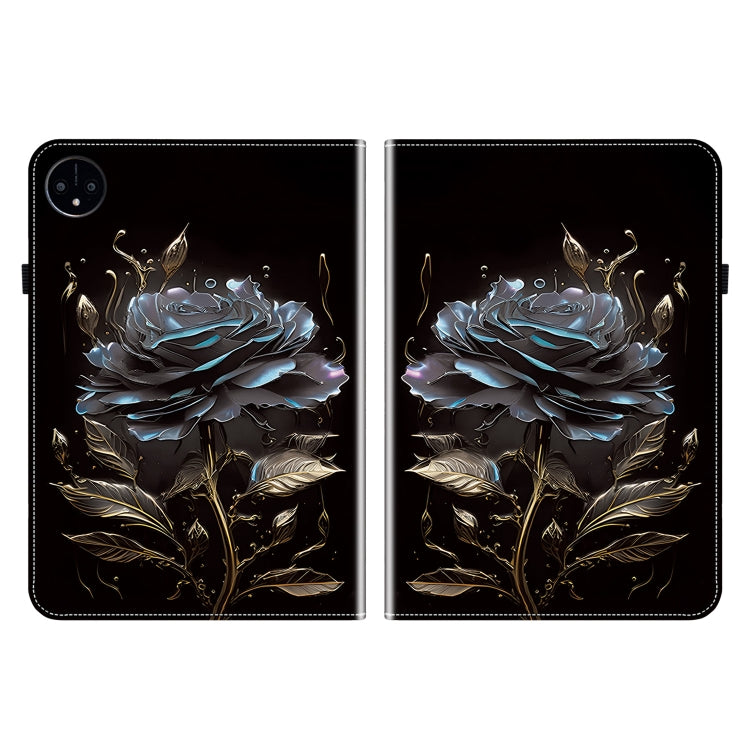 For Huawei MatePad Pro 11 2022 Crystal Texture Painted Leather Smart Tablet Case(Black Rose)