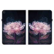 For Huawei MatePad SE 10.4 Crystal Texture Painted Leather Smart Tablet Case(Purple Peony)