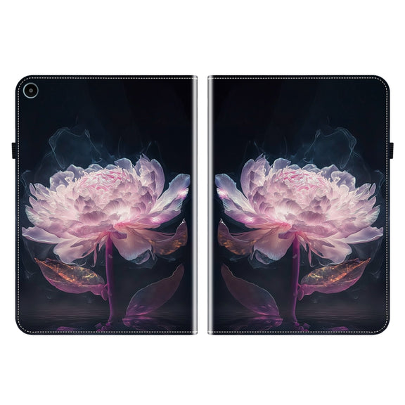For Huawei MatePad SE 10.4 Crystal Texture Painted Leather Smart Tablet Case(Purple Peony)