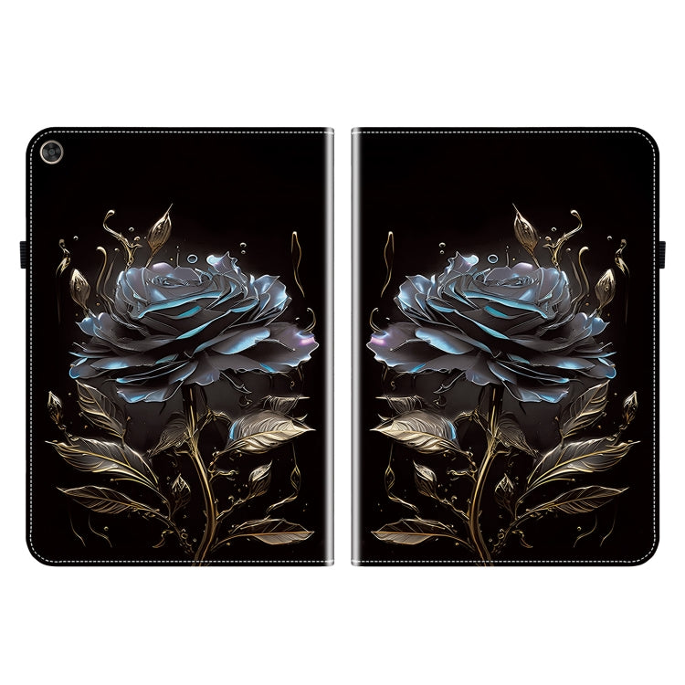 For Huawei MatePad T 10s / Enjoy Tablet 2 Crystal Texture Painted Leather Smart Tablet Case(Black Rose)