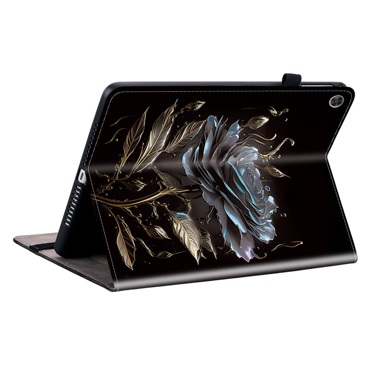For Huawei MatePad T 10s / Enjoy Tablet 2 Crystal Texture Painted Leather Smart Tablet Case(Black Rose)