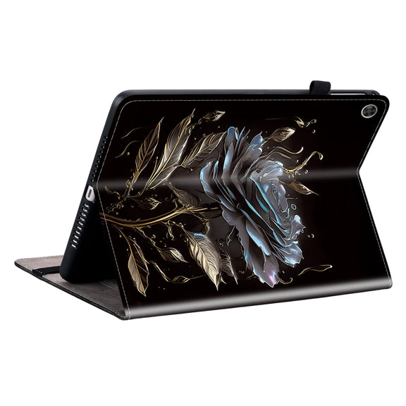 For Huawei MatePad T 10s / Enjoy Tablet 2 Crystal Texture Painted Leather Smart Tablet Case(Black Rose)