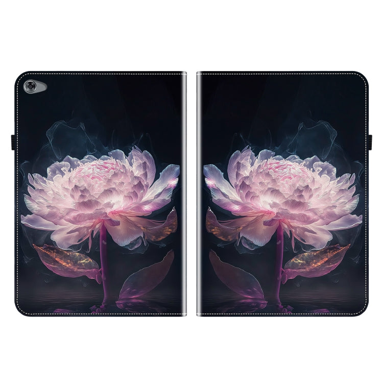 For Huawei MediaPad M5 Lite 10 / C5 10.1 Crystal Texture Painted Leather Smart Tablet Case(Purple Peony)