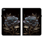 For Huawei MediaPad M5 Lite 10 / C5 10.1 Crystal Texture Painted Leather Smart Tablet Case(Black Rose)