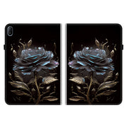 For Huawei MatePad SE 11 2024 Crystal Texture Painted Leather Smart Tablet Case(Black Rose)