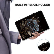 For OPPO Pad Air Crystal Texture Painted Leather Tablet Case(Black Rose)