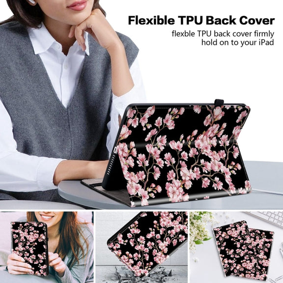 For Realme Pad 10.4 Crystal Texture Painted Leather Tablet Case(Plum Bossom)