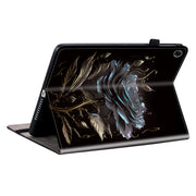 For Realme Pad 10.4 Crystal Texture Painted Leather Tablet Case(Black Rose)