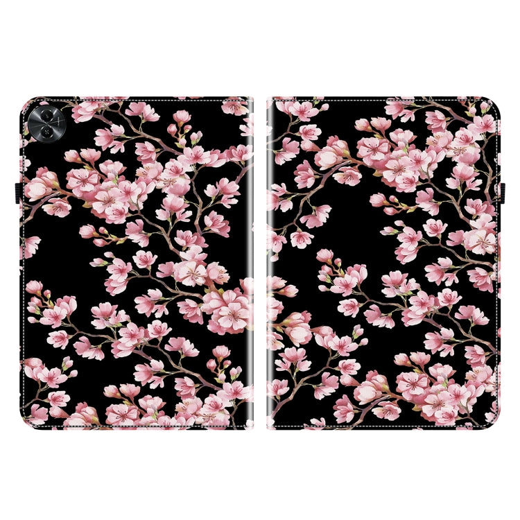 For Realme Pad 2 11.5 Crystal Texture Painted Leather Tablet Case(Plum Bossom)